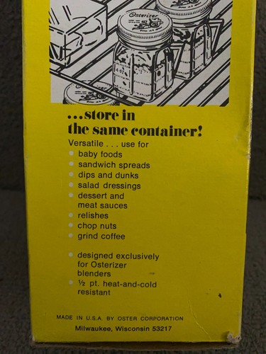 Vintage Osterizer Mini Blend Storage Containers 8 oz Yellow Set of 3 Retro NEW - Picture 13 of 15
