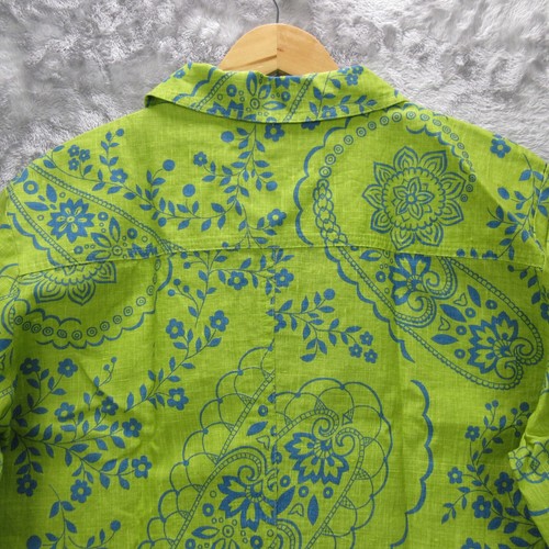 FLAX Top Women's Medium Green Button Up Blazer Jacket Coat Lagenlook 100% Linen - Picture 14 of 20