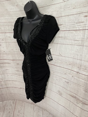 Love Tease Evening Cocktail Party Black Sleeveless Dress Size M Medium - Picture 2 of 6