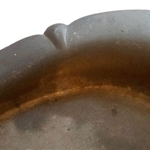 Antique Bread Tray Crescent Pewter Stamp #1810 Oval Plate 9x6 Vintage Scalloped - Picture 18 of 23