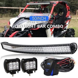 fit honda pioneer 1000 700 front 50 quot curved light bar 2x honda pioneer 1000 led light bar