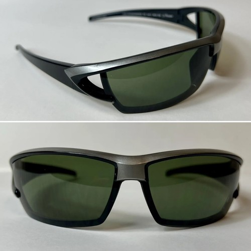 Vintage Sunglasses By ViDiViCi Made in Italy Black & Silver NOS Y2K Sports