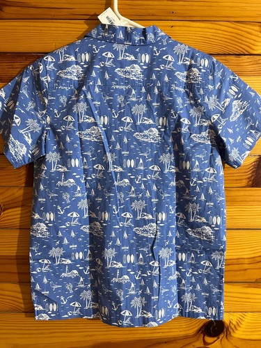 NWT Janie and Jack Chase The Sunset Beach Toile Cabana Shirt Boys Button Down 12 - Picture 3 of 3
