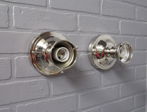 Apliques de luz de tocador de baño Art Deco vintage de níquel con leche - Imagen 5 de 7