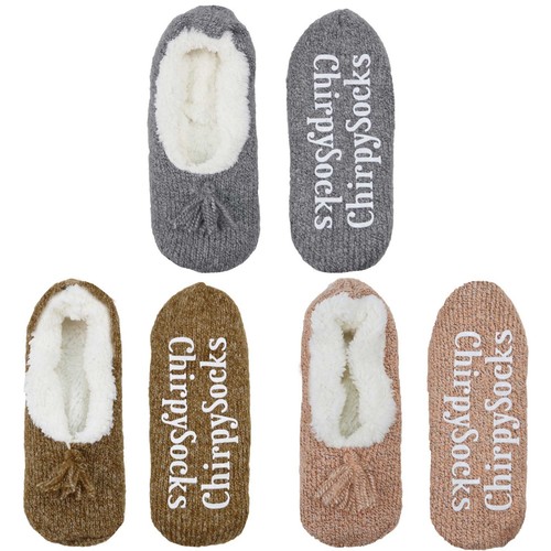 Calcetines antideslizantes forrados antideslizantes pantuflas elegantes difusas cálidas súper suaves para adultos, 3 pares - Imagen 3 de 5