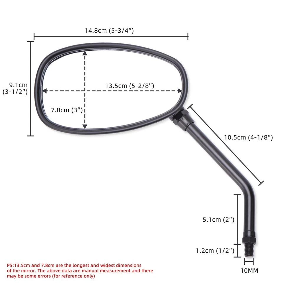 Par de espejos retrovisores laterales negros ovalados para moto Yamaha XSR700 XSR900 XSR155 Foto 3 de 4