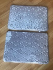 New 2-Pack 24  x 17  Gray Memory Foam Non-Slip Soft / Plush Bathmats Bath Mat