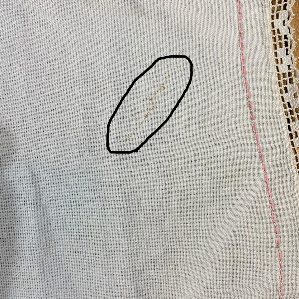 Vintage Linen Embroidered Floral Dresser Scarf Runner Cottage Core Shabby Decor - Image 2 of 4