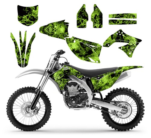 KX 450F 2009 2011 KXF450 kit de gráficos 24 mil carreras vinilo metal zombie - Imagen 10 de 14