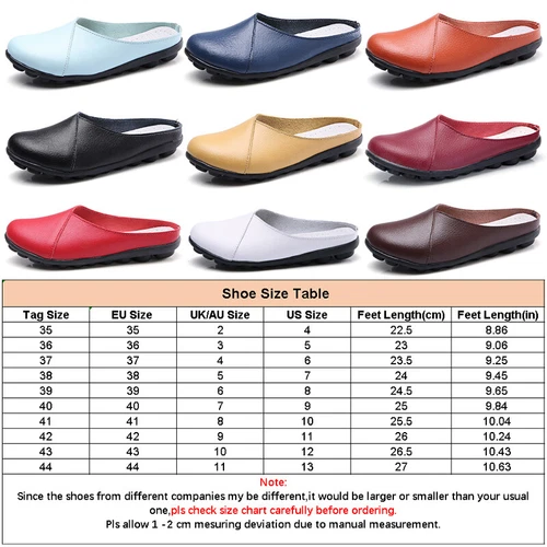 Women's Mules Slip-on Shoes Leather Backless Loafers Casual Flat Shoes Summer US - Picture 3 of 61
