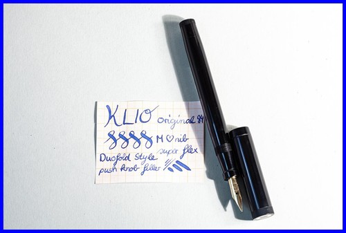 1920s KLIO ORIGINAL Druck-Knopf Füller wie Lucky Curve Parker super flex M Feder