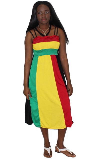red green yellow dress