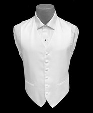 Men's Lubiam White Tuxedo Vest Adjustable Fullback Big  Tall Sizes Available