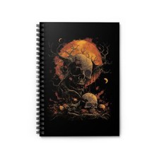 Hauntingly Beautiful Skull Spiral Notebook - Dark Aesthetic, Journaling, ... 