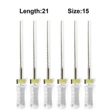 Sky Choice Hedstrom Files - 21 mm Length, Size 15 White w/Rubber Stopper 6/Pkg