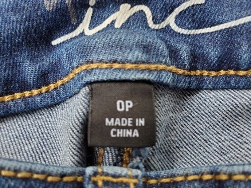 INC - Mid Rise Frayed Hem Straight Leg Button Fly Ankle Jeans - PETITE 0 - NEW - Picture 9 of 9