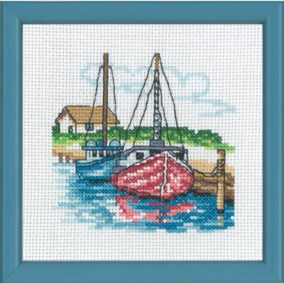 Kits de broderie point de croix points comptés : bord de mer