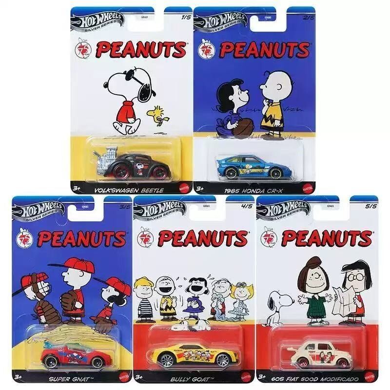 Hot Wheels Silver Series 75 Years Peanuts, New 2024 car set