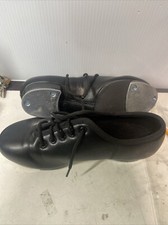Capezio Tele Tone Tap Shoes - Black Leather - Lace Up - Size 4.5Y 2223