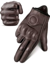 Touchscreen Leather Motorcycle Gloves Motorbike Protective Hard Knuckle Men