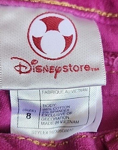 Disney Store Princess Pink Velour Flare Pants Embroidered Girls size 8 - Picture 12 of 14