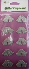 Buy 2 Get 1 Free 10 Silver Glitter Chipboard Wedding Bells Stickers 