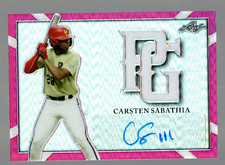 2021 Leaf Perfect Game Showcase Metal Auto Pink Pris #BACS1 Carsten Sabathia 4/6