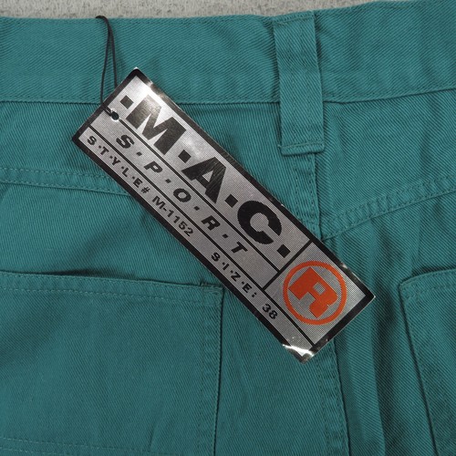 Baggy Jean Shorts Mens 38 VINTAGE Y2K Deadstock Teal Denim Jorts Skater Grunge - Picture 4 of 12