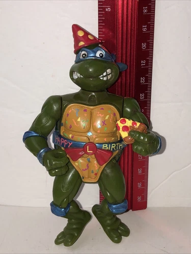 Teenage Mutant Ninja Turtles Happy Birthday Leonardo Action Figure TMNT 1992 VTG