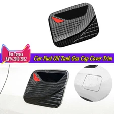 Fit For Toyota RAV4 2019-2024 Carbon Fiber Car Fuel Oil Tank Gas Cap Cover Trim