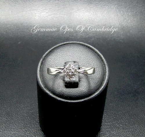9k 9ct White Gold Ring Diamond Cluster Panel Size O 1/2 2.6g - Picture 2 of 11