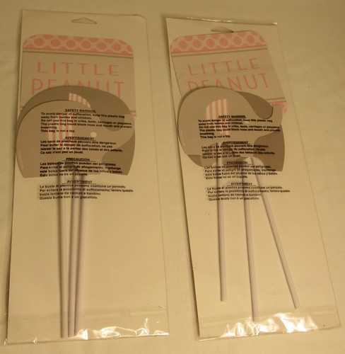 2pk Little Peanut Girl Centerpiece Sticks Pink Elephant 6 Signs + 8 Favor Boxes - Picture 3 of 8
