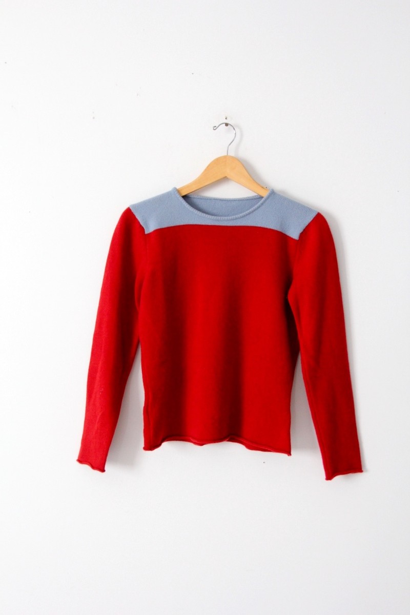 Lucien Pellat-Finet cashmere sweater, color block knit top Lucien Pellat-Finet cashmere sweater, color block knit top