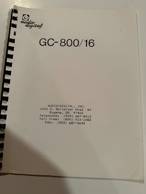 Audio Digital Inc PAD-300/18 Digital Signal Processor Service Manual