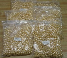 Lot of 3,000 Loose Peach Acrylic Pearls Beads 10mm Round Crafts Jewelry Beading