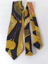 HERMES VINTAGE SILK TIE SCARF MULTICOLOR PRINT PATTERN FRANCE 59"