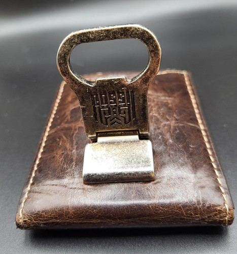 Vintage Genuine Fossil Brown Leather Bifold Wallet with Keychain Bottle Opener - Picture 5 of 6