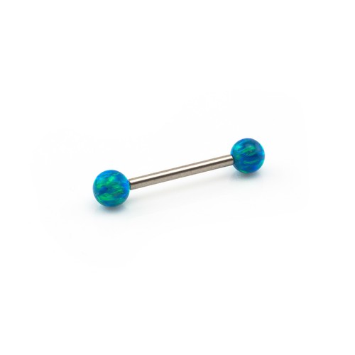 Opal Ball Straight Barbell Nipple Bar Tongue Bar Internally Threaded - Picture 9 of 9