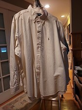 Polo Ralph Lauren Beige Button Down Long Sleeve Dress Shirt Yarmouth 16.5/33