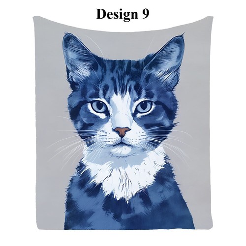 Oil Painting Persian Cat Warm Flannel Bedspread Sofa Throw Blanket Birthday Gift - Picture 20 of 20