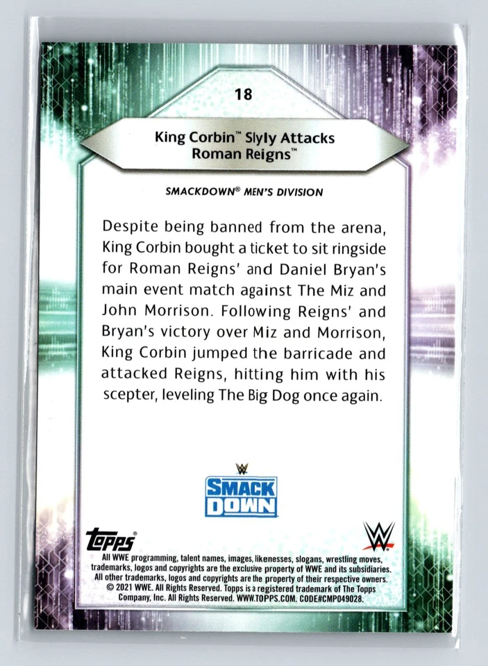 Wrestling sports topps #18 King Corbin - Image 2 of 2