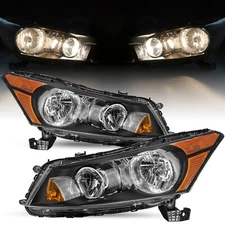 For 2008 2009 2011 2012 Honda Accord Sedan 4Dr Halogen Headlights Pair