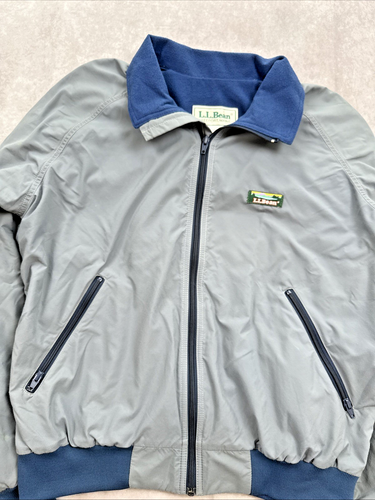 VTG L.L. Bean Men’s Large Nylon Fleece Lined Bomber Jacket - Picture 15 of 16