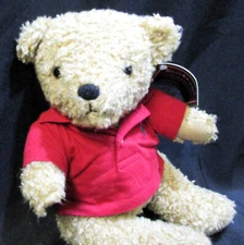 Vtg Ralph Lauren Polo Teddy Bear Posable Plush Red Collared Top Rare 15" 1995