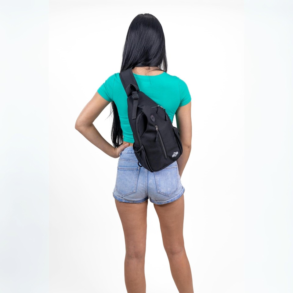 AntiTheft Sling Bag for Travel Hiking Crossbody Daypack Backpack Black