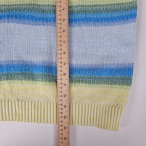 NWT Loft Women's XXL Blue Yellow Green Stripes Long Sleeve V Neck Knit Sweater - Picture 7 of 10