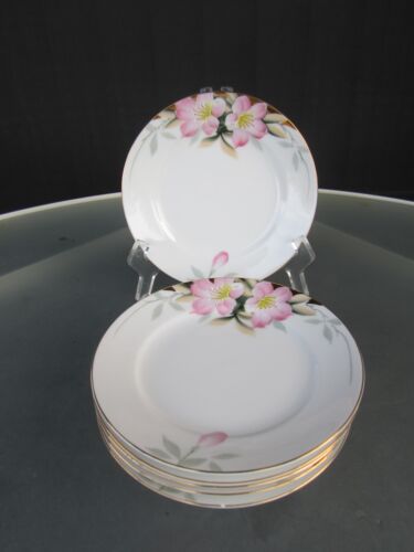 6 Azalea Noritake Bread & Butter Plates Gold Trim Red Stamp D 6,5" Pattern 19322