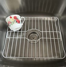 Kitchen Dish Sink Protector Mat White Coated Metal 12" X 10" Durable Rack