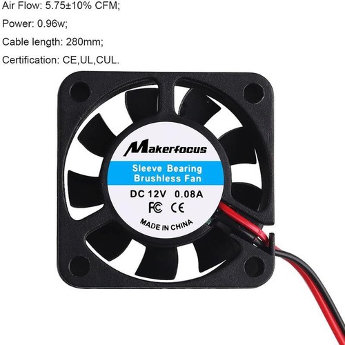 Makerfocus 4Pcs 3D Printer Fan 12V, 40Mm 12 Volt 0.08A DC Mini Quiet Cooling 40X - Afbeelding 3 van 9