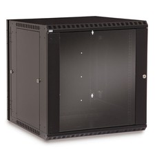 12U Swing-Out Wall Mount Cabinet 23inch Deep with Glass Door